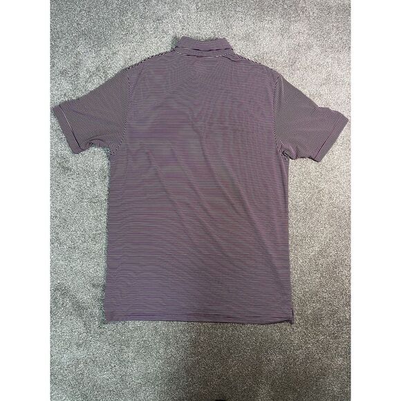 Callaway Golf Polo Shirt Mens XL Purple Striped Short Sleeve Performance Stretch - Picture 4 of 9